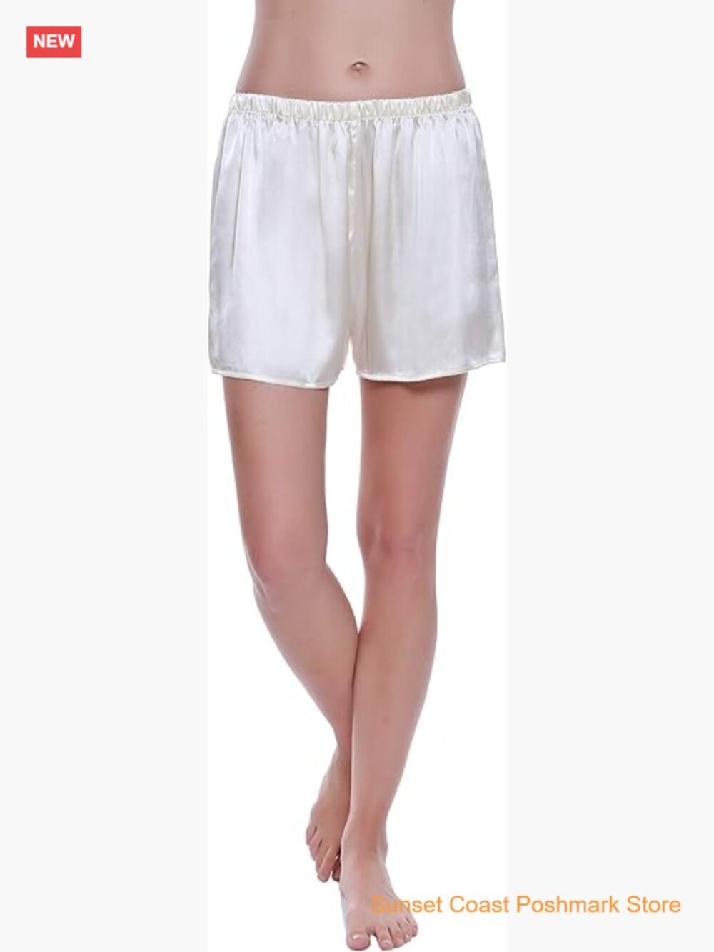 100% Mulberry Silk Sleep Shorts for Women Elastic Waist Lounge Bottoms